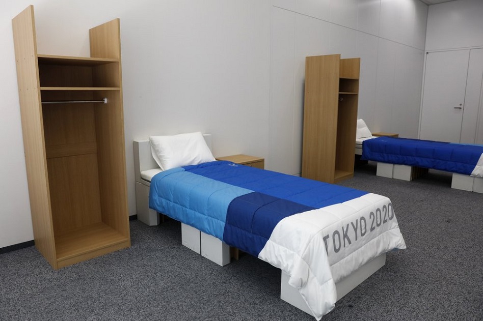 Cardboard beds for Tokyo Athletes Village