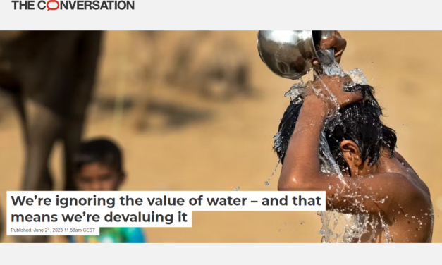 Ignoring the value of water leads us to devalue it