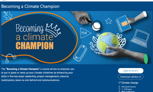 Becoming a Climate Champion, New e-course